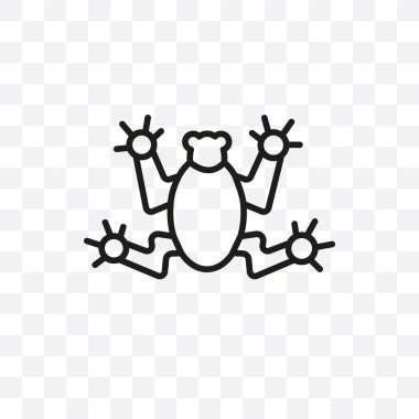 saydam arka plan üzerinde izole kurbağa vektör lineer kutsal kişilerin resmi, kurbağa saydamlık kavramı web için kullanılan ve mobil olabilir