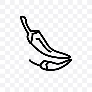 Chili vektör lineer simgesi üzerinde şeffaf arka plan izole, Chili saydamlık kavramı web ve mobil için kullanılabilir