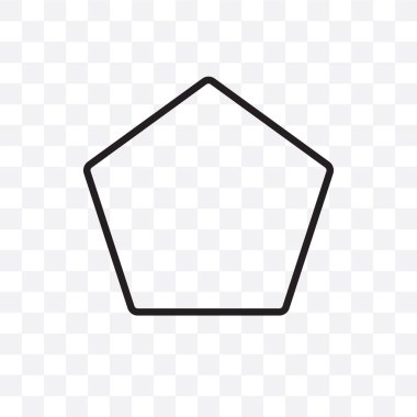 Pentagon vektör lineer simgesi üzerinde şeffaf arka plan izole, Pentagon saydamlık kavramı web ve mobil için kullanılabilir