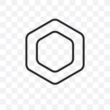 Poligonal altıgen vektör lineer simge üzerinde şeffaf arka plan izole, poligonal altıgen saydamlık kavramı web için kullanılan ve mobil olabilir