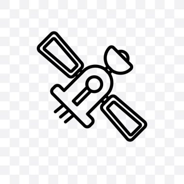 Uydu vektör lineer simge üzerinde şeffaf arka plan izole, web için kullanılan ve mobil uydu saydamlık kavramı olabilir