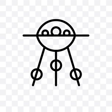 Sputnik vektör lineer simgesi üzerinde şeffaf arka plan izole, Sputnik saydamlık kavramı web ve mobil için kullanılabilir