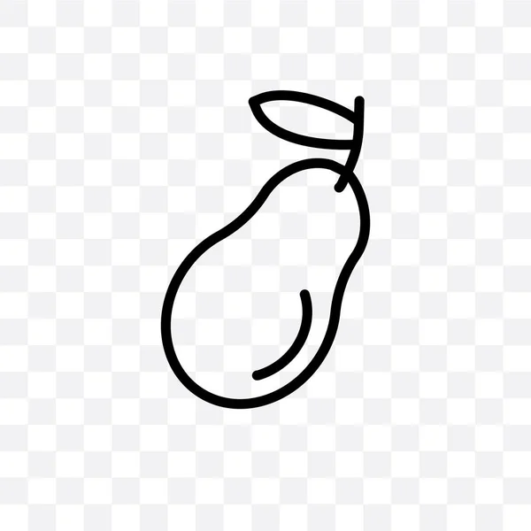 梨ベクトル透明な背景に分離線形のアイコン Pear 透明性の概念を使用して Web や携帯電話 — ストックベクタ