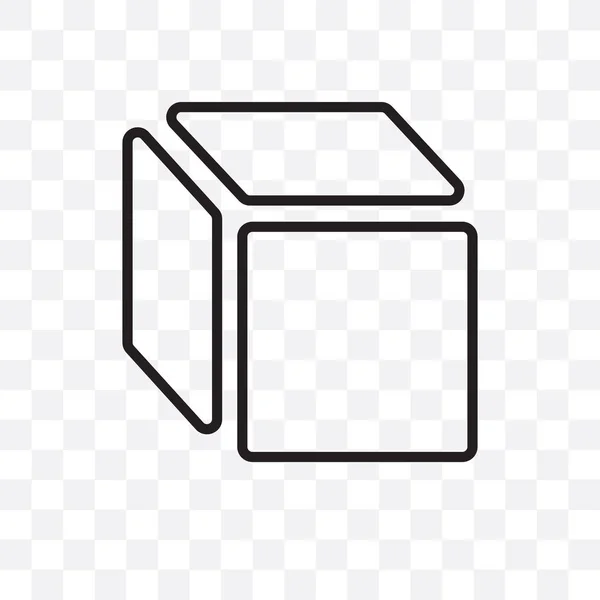 Куб Вектор Лінійний Значок Ізольований Прозорому Фоні Концепція Прозорості Куб — стоковий вектор