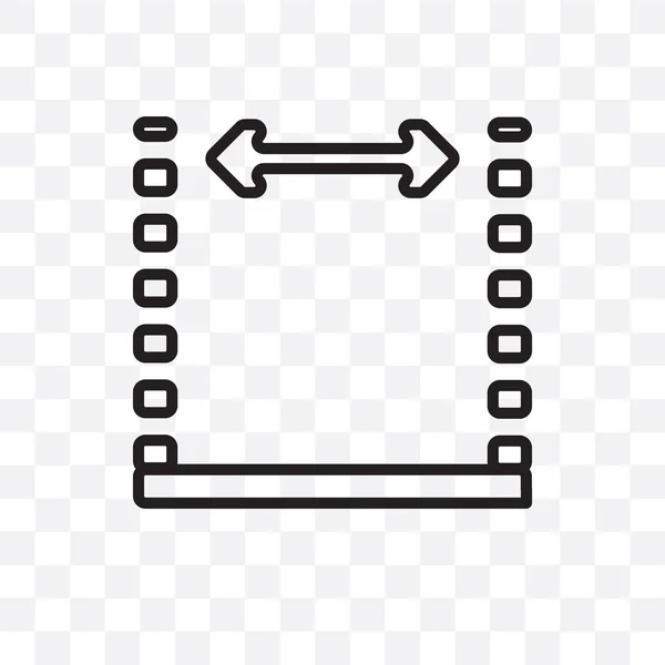 Dimensions Icône Linéaire Vectorielle Isolée Sur Fond Transparent Dimensions Concept — Image vectorielle