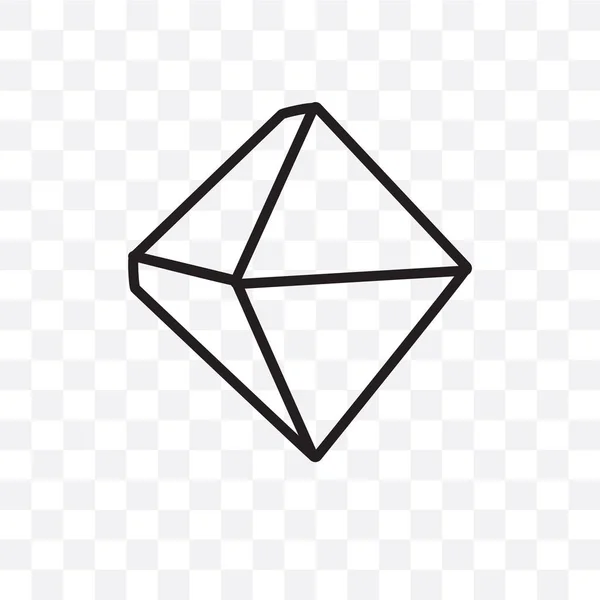 Oktaeder Vektor Lineares Symbol Isoliert Auf Transparentem Hintergrund Oktaeder Transparenzkonzept — Stockvektor