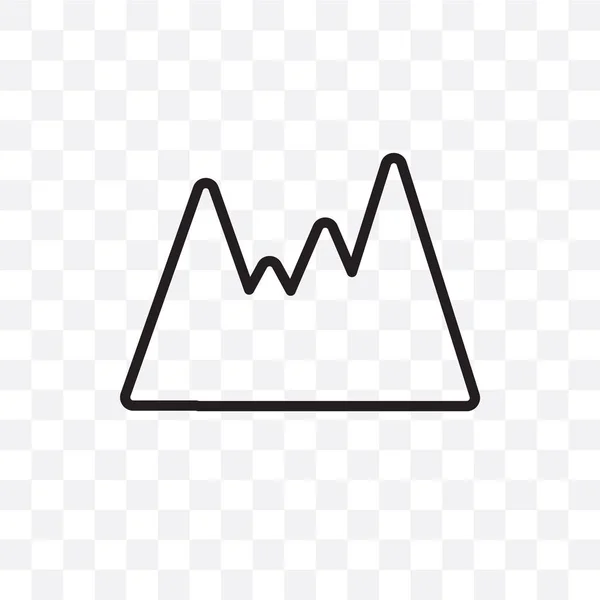 Polygonale Berge Vektor Lineares Symbol Isoliert Auf Transparentem Hintergrund Polygonale — Stockvektor