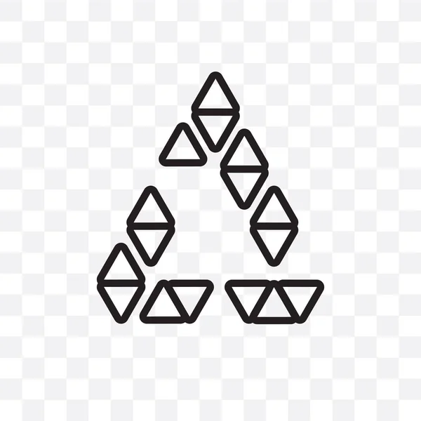 Poligonal Triangular Reciclar Vector Lineal Icono Aislado Sobre Fondo Transparente — Vector de stock