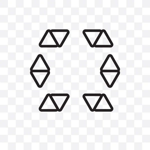 Estrela Hexágono Pequenos Triângulos Ícone Linear Vetorial Isolado Fundo Transparente —  Vetores de Stock
