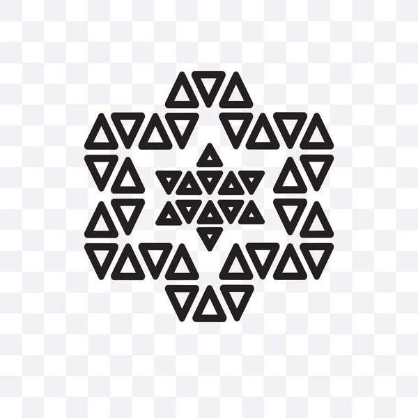 Estrella Ornamento Triángulos Vector Icono Lineal Aislado Sobre Fondo Transparente — Vector de stock
