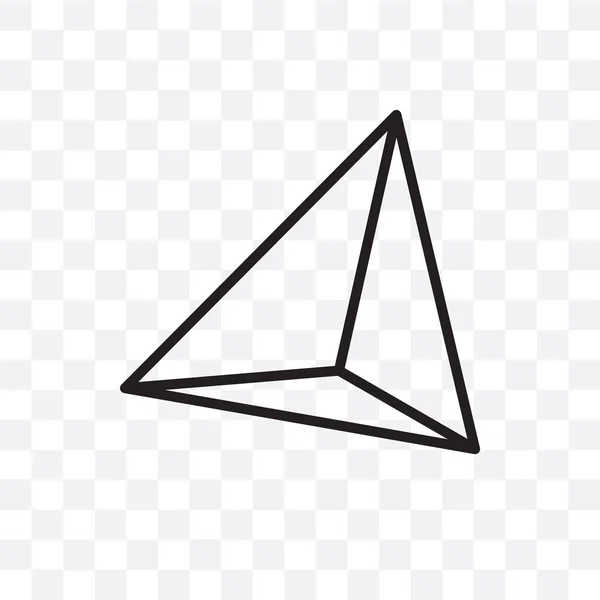 Tetraedro Vetor Ícone Linear Isolado Fundo Transparente Tetraedro Conceito Transparência — Vetor de Stock