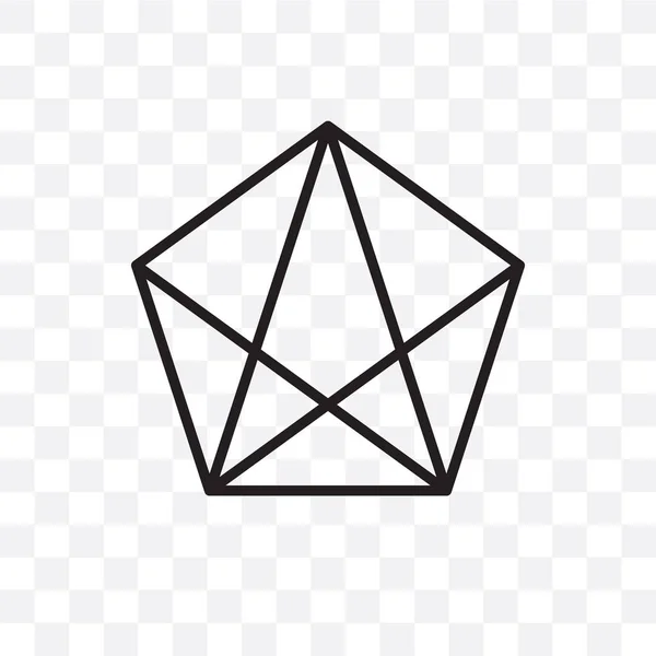 Geometrischer Kristallvektor Lineares Symbol Isoliert Auf Transparentem Hintergrund Geometrisches Kristalltransparenzkonzept — Stockvektor