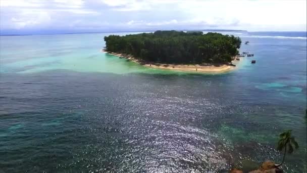 Nézd Meg Szűz Érintetlen Karibi Szigeten Beach Légi Drone Türkizkék — Stock videók