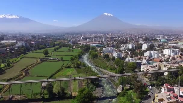 Ciudad Arequipa Perú Vista Aérea Drones Arequipa Capital Ciudad Más — Vídeo de stock