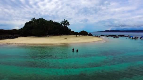 Paraíso Idílico Virgem Intocada Ilha Tropical Drone Aérea Vista Praia — Vídeo de Stock