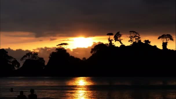 Virgin Praia Caribenha Intocada Pôr Sol Lapso Tempoluz Dourada Brilhante — Vídeo de Stock