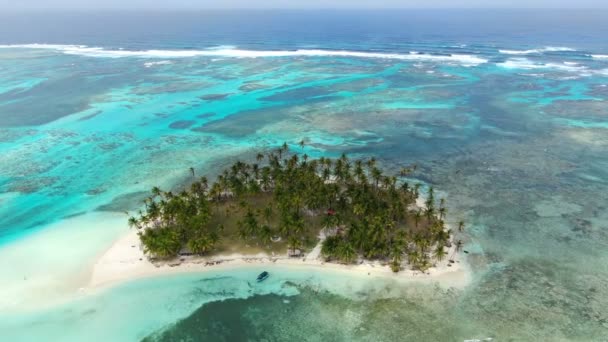 Caribe Blanco Virgen Playa Arena Aérea Drone View Flying Largo — Vídeos de Stock