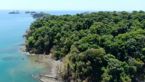 Pastoral Cennet Bakire Bozulmamış Tropikal Ada Havadan Drone Görünümü Beyaz — Stok video