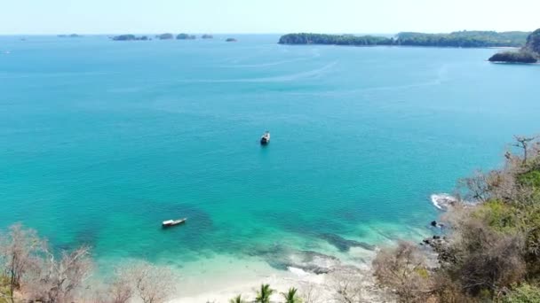Idilliaco Paradiso Vergine Incontaminata Isola Tropicale Vista Aerea Drone Spiaggia — Video Stock