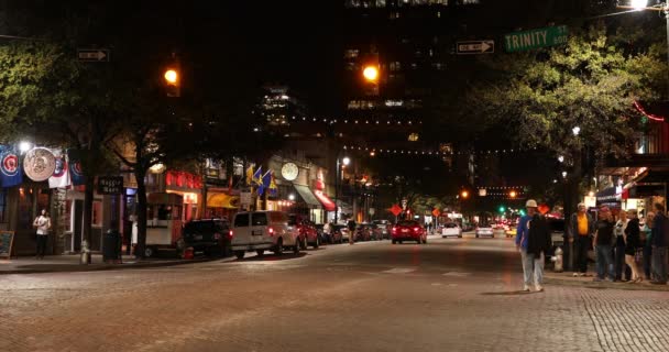 テキサスのダウンタウンの夜 — ストック動画