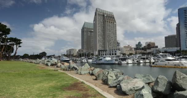 San Diego California ABD şehir merkezi silueti — Stok video