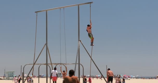 Santa Monica Pier Muscle Beach California EE.UU. — Vídeos de Stock