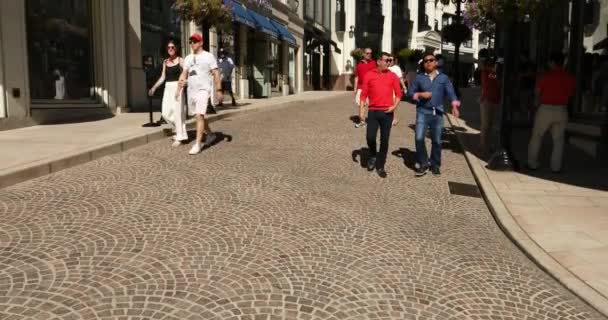 Einkaufsmeile Rodeo Drive in Kalifornien USA — Stockvideo