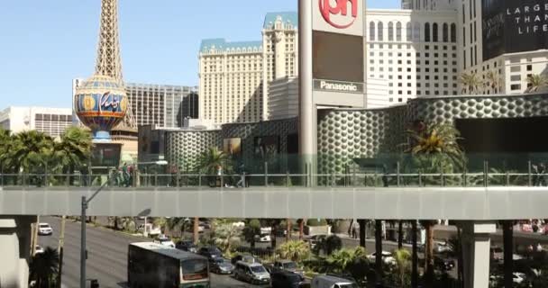 Beroemde Las Vegas Boulevard Strip in Nevada Verenigde Staten — Stockvideo