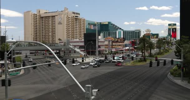 Berühmter Las Vegas Boulevard Strip in Nevada USA — Stockvideo