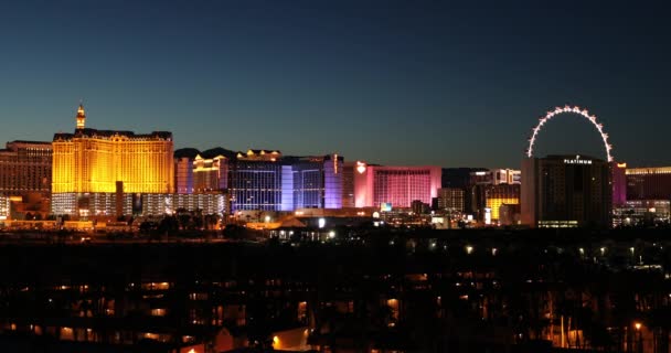 Faimosul bulevard Las Vegas Strip orizont hotel în Nevada Statele Unite ale Americii — Videoclip de stoc