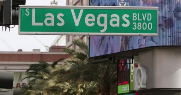 Berömda Las Vegas Boulevard Strip i Nevada USA — Stockvideo