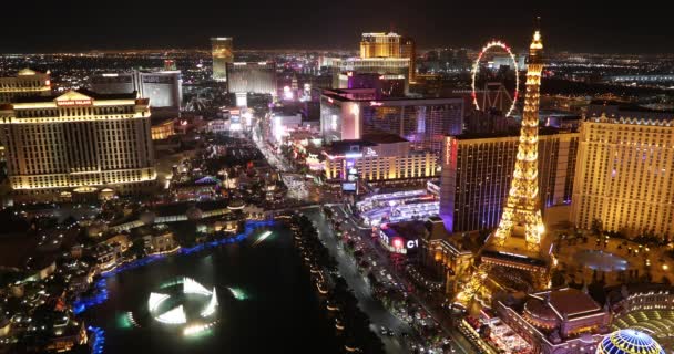 A híres Las Vegas Boulevard Strip hotel Nevada USA-ban — Stock videók