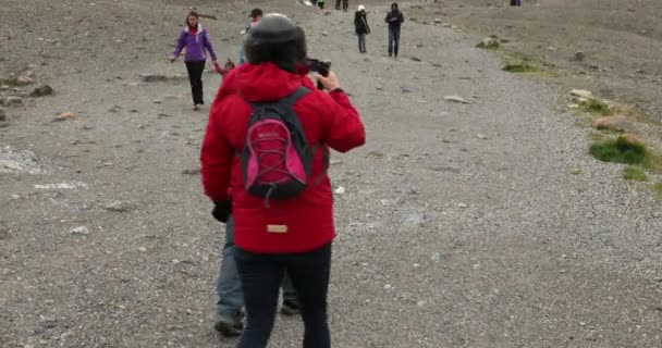 Weg zum Columbia Icefield Gletscher Alberta Kanada — Stockvideo