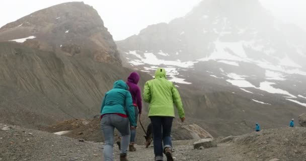 Ścieżka do lodowca Columbia Icefield Alberta Kanada — Wideo stockowe