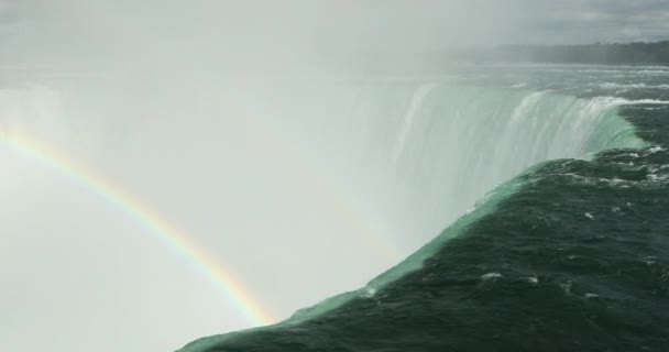 A rainbow crests over the Niagara Falls Ontario Canada — Stock Video