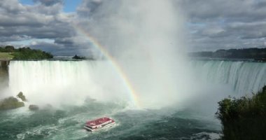 Bir gökkuşağı Niagara Şelalesi 'nin üzerinde Ontario Kanada