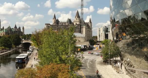 Rideau-Kanal bei Parliament Hill in Ottawa Ontario Kanada — Stockvideo