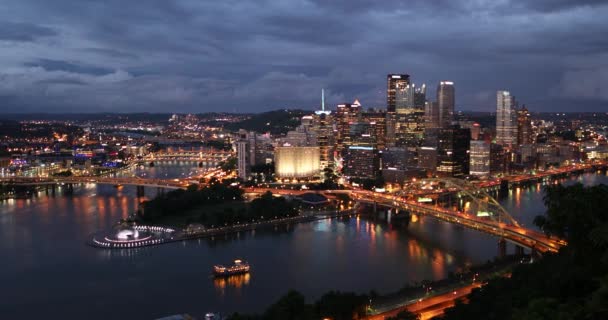 Vista panorámica de Pittsburgh Pennsylvania USA — Vídeo de stock