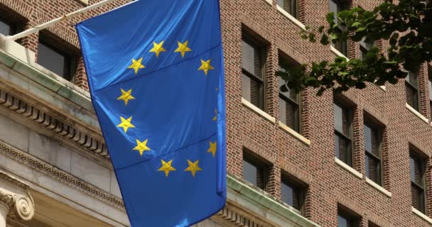 EU-vlag wappert in de wind — Stockvideo