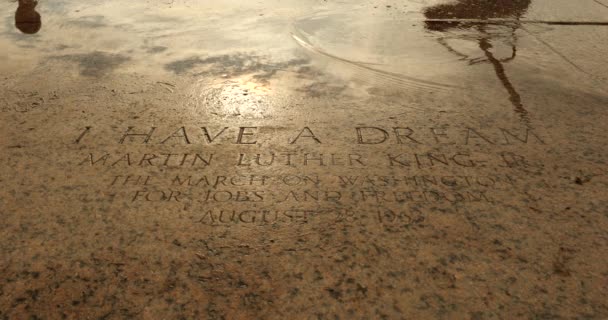 Martin Luther King I Have A Dream Discurso localização marcador em Washington DC — Vídeo de Stock