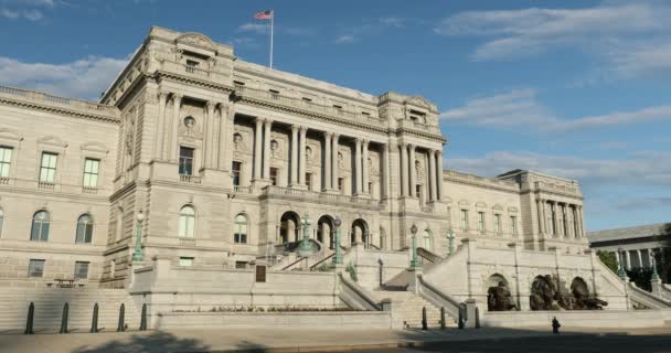 Edifício da Biblioteca do Congresso em Washington DC — Vídeo de Stock