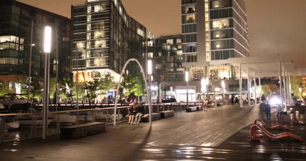 Wharf area di intrattenimento distrettuale di notte a Washington DC USA — Video Stock