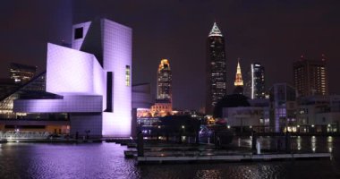 Ohio 'daki Cleveland City silueti ABD