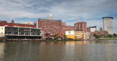 Ohio 'daki Cleveland City silueti ABD