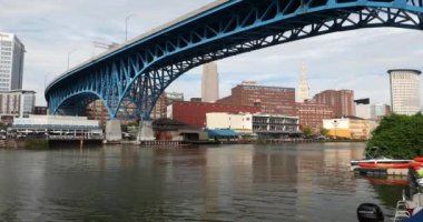 Ohio 'daki Cleveland City silueti ABD