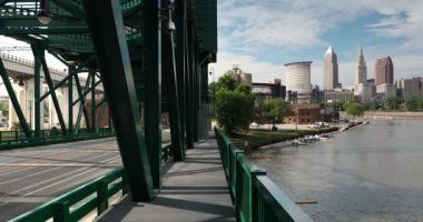 Ohio 'daki Cleveland City silueti ABD