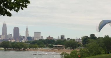 Ohio 'daki Cleveland City silueti ABD