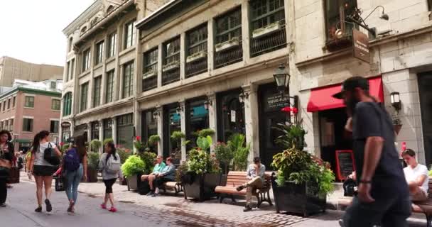 Коблстоун-стрит в Старом Монреале, Канада — стоковое видео