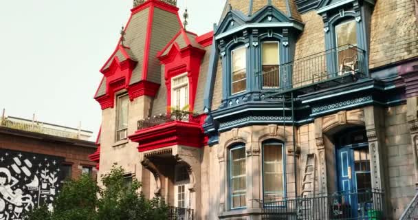 Old historic homes in Montreal Quebec Canada — Stock Video