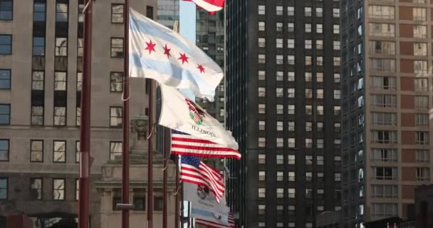 Downtown Chicago Illinois stad straat — Stockvideo